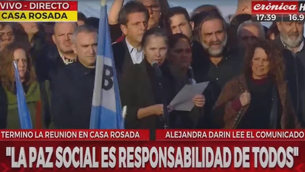 Alejandra Darín en Plaza de Mayo, tras el atentado a Cristina: "La paz social es responsabilidad de todos".
