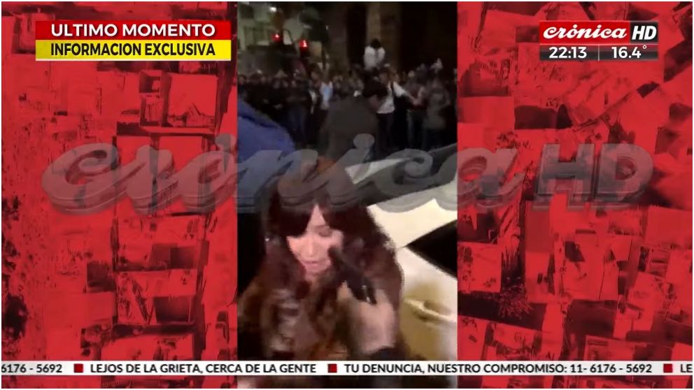 Así atacaron a Cristina Kirchner con un revolver (Captura de video).