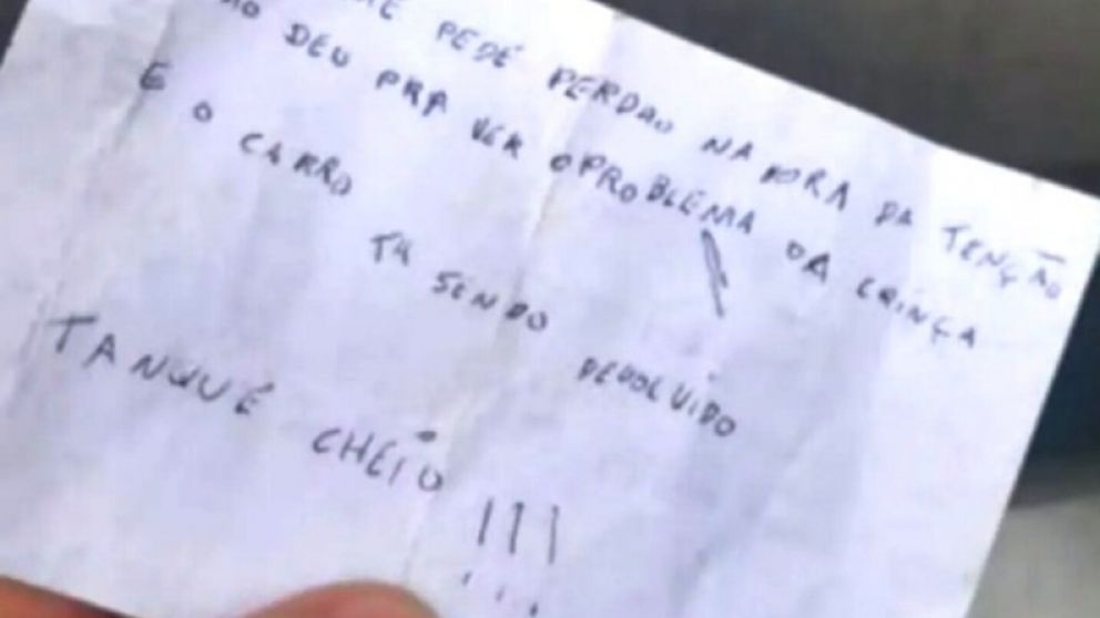 Le devolvieron el auto que le habían robado tras descubrir algo y dejaron una nota disculpándose (Imagen O Globo).