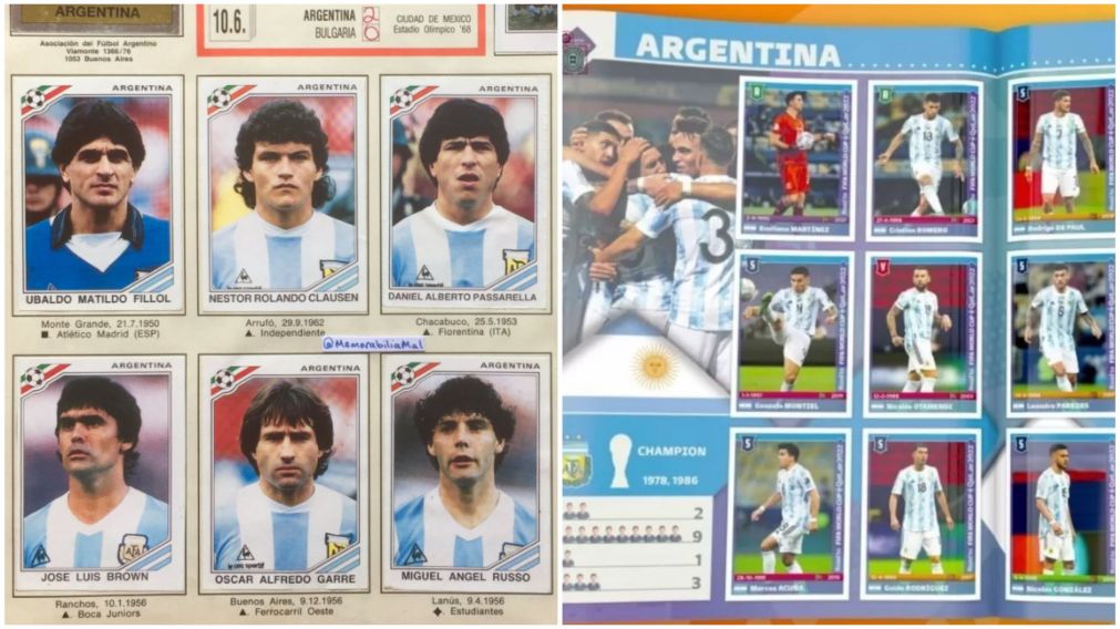 Las figuritas de México 1986 y de Qatar 2022 que fabrica Panini.