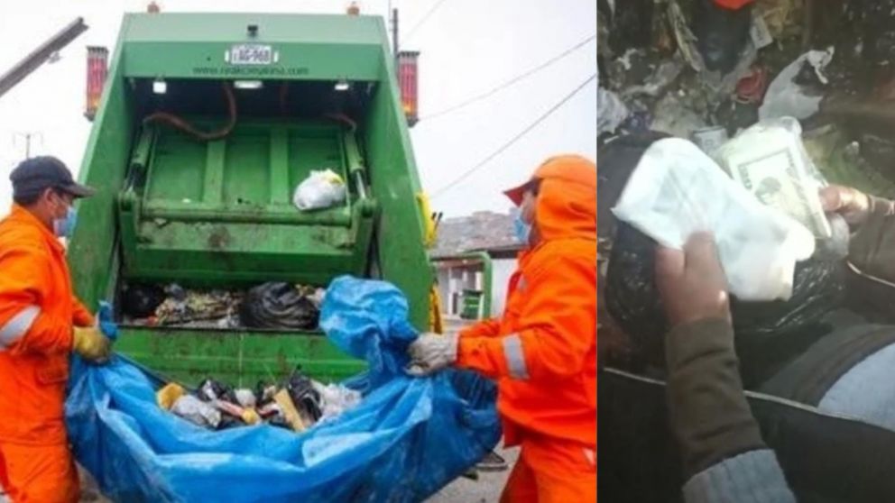 Los recolectores que recuperaron el dinero fueron reconocidos por el alcalde del municipio.