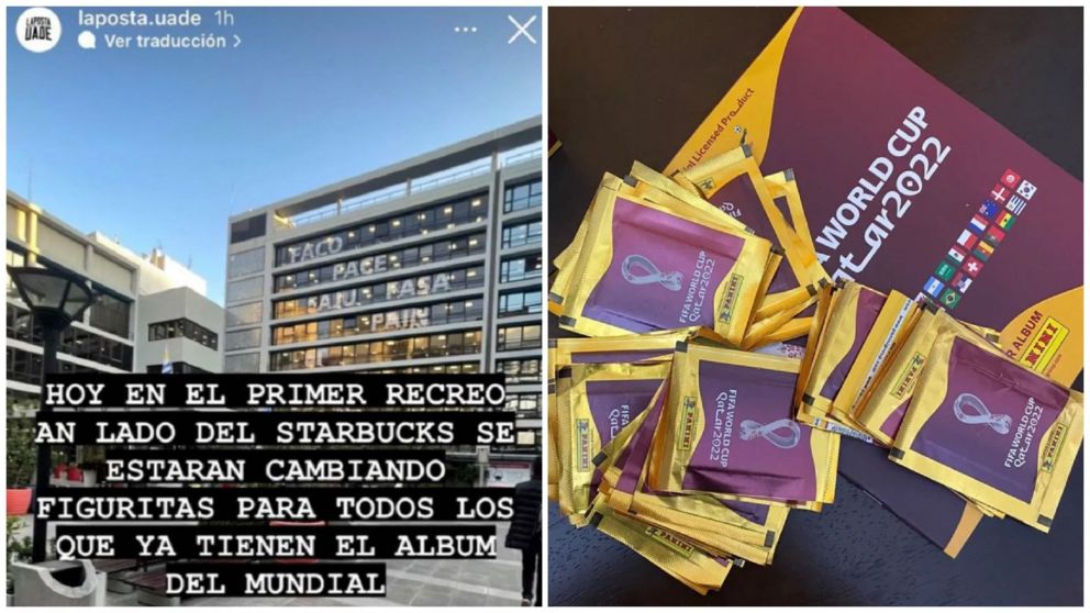 Universitarios porteños se reunen a cambiar figuritas del Mundial(Twitter/antommoreira).