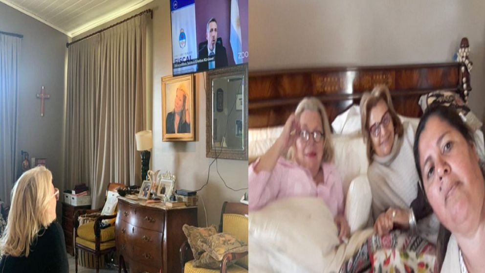 Las curiosas fotos de Elisa "Lilita" Carrió mientras observaba el juicio a Cristina Fernández de Kirchner.