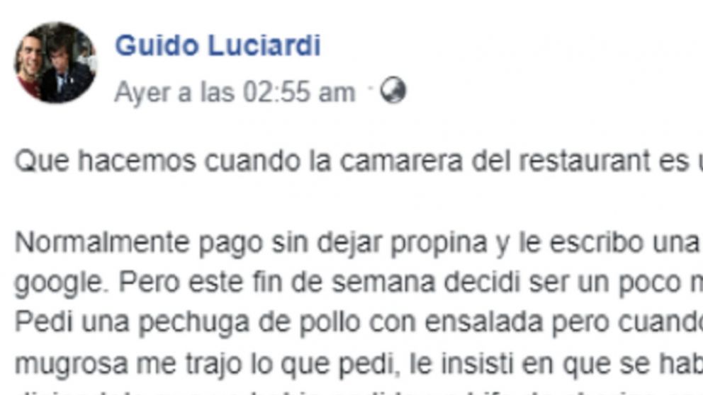 La publicación de Facebook se volvió viral y generó repudio en las redes sociales.