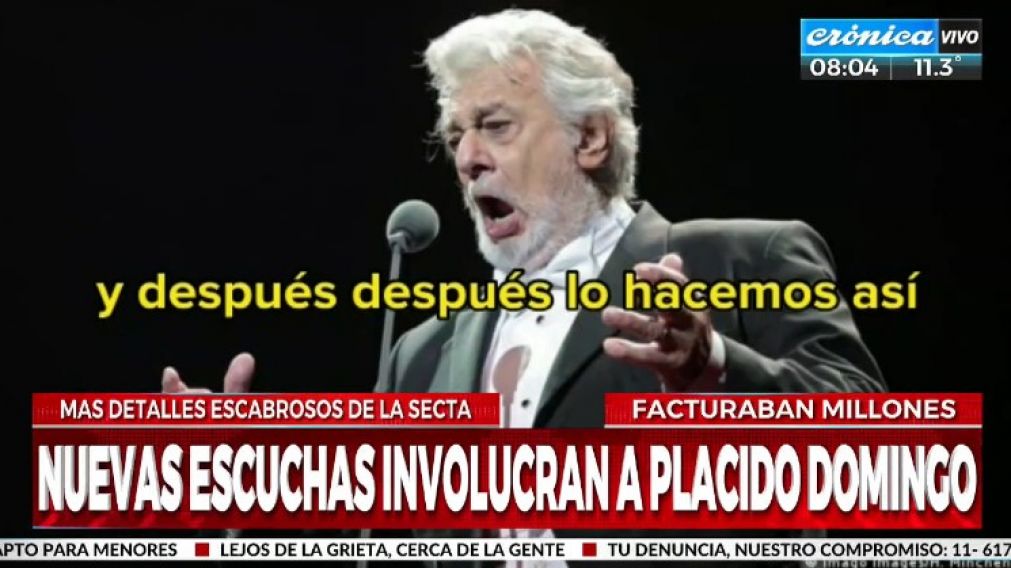 Plácido Domingo involucrado en la secta sexual de Villa Crespo