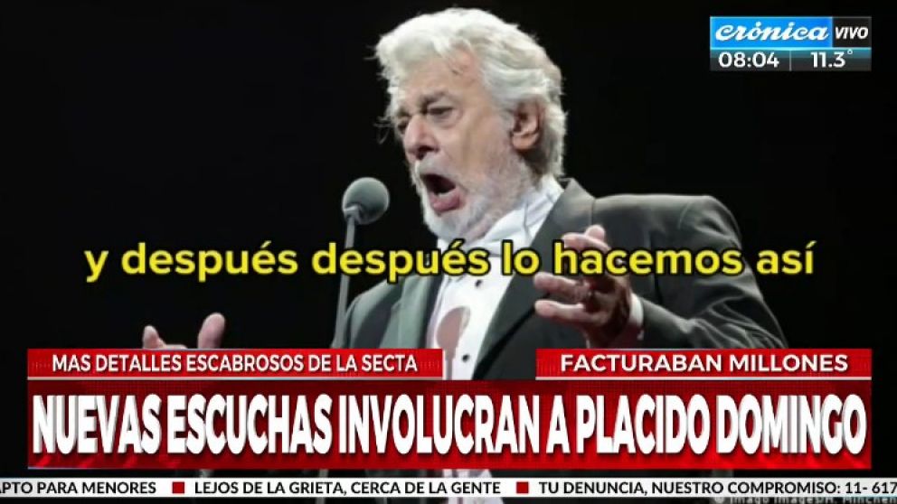 Plácido Domingo involucrado en la secta sexual de Villa Crespo
