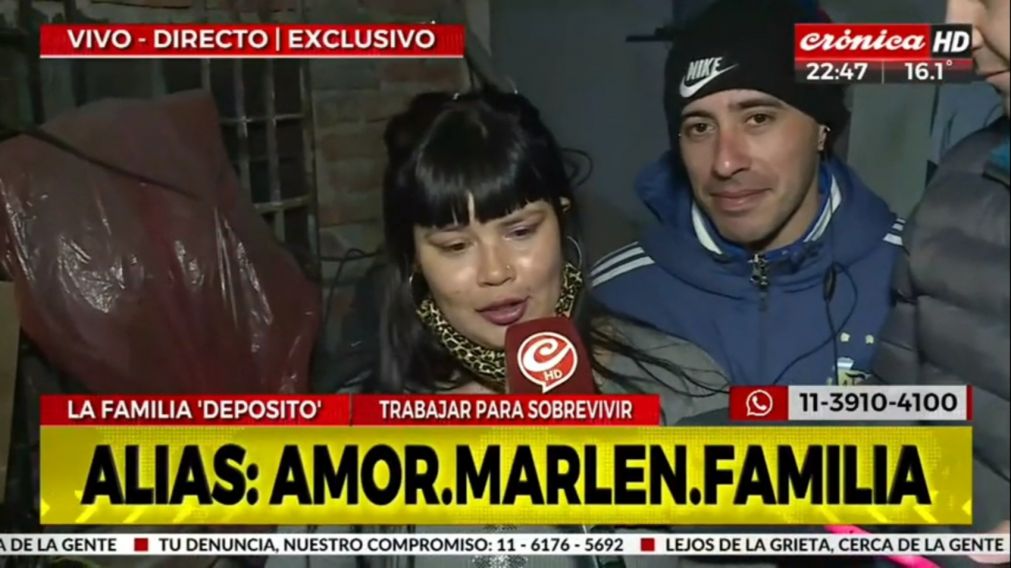 Viven en un dep�sito: la gente de Cr�nica los ayud� con m�s de 2 millones y medio de pesos (Imagen captura v�deo).