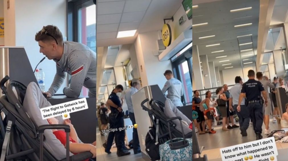 Un turista se hizo anuncios falsos de broma en un aeropuerto y fue detenido por el caos generado (Imagen captura vídeo).