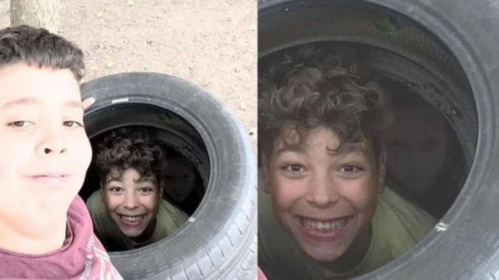 La selfie en la que la familia brit�nica dice ver la cara del �fantasma� de una nena (Gentileza KennedyNewsAndMedia.co.uk).