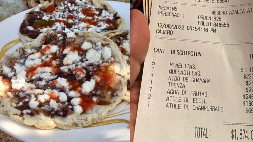 El ticket del restaurante despertó polémica en Twitter.