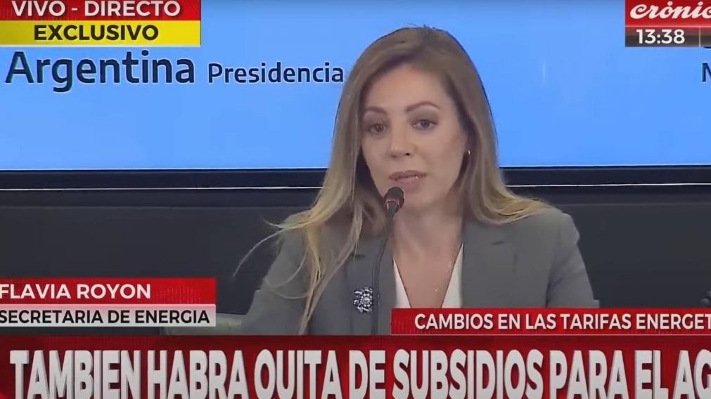 Royón aseguró que "el aumento promedio en materia de energía, sumando electricidad y gas, va a estar alrededor de 1.200 pesos".