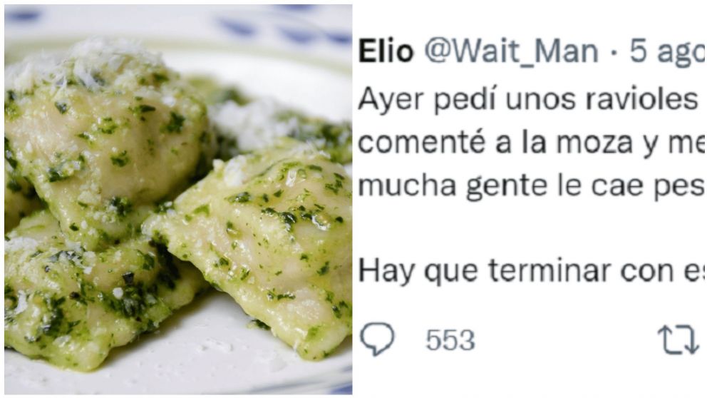 Un plato de ravioles con pesto armó un intenso debate gastronómico en Twitter.