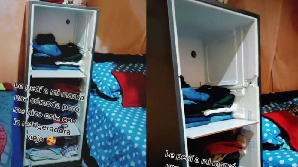 Una joven le pidió a su mamá un ropero nuevo y la mujer tuvo una gran e ingeniosa idea (Imagen captura vídeo).