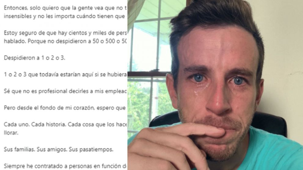 Un empresario publicó una selfie llorando acompañada de un duro mensaje y generó controversia en las redes.