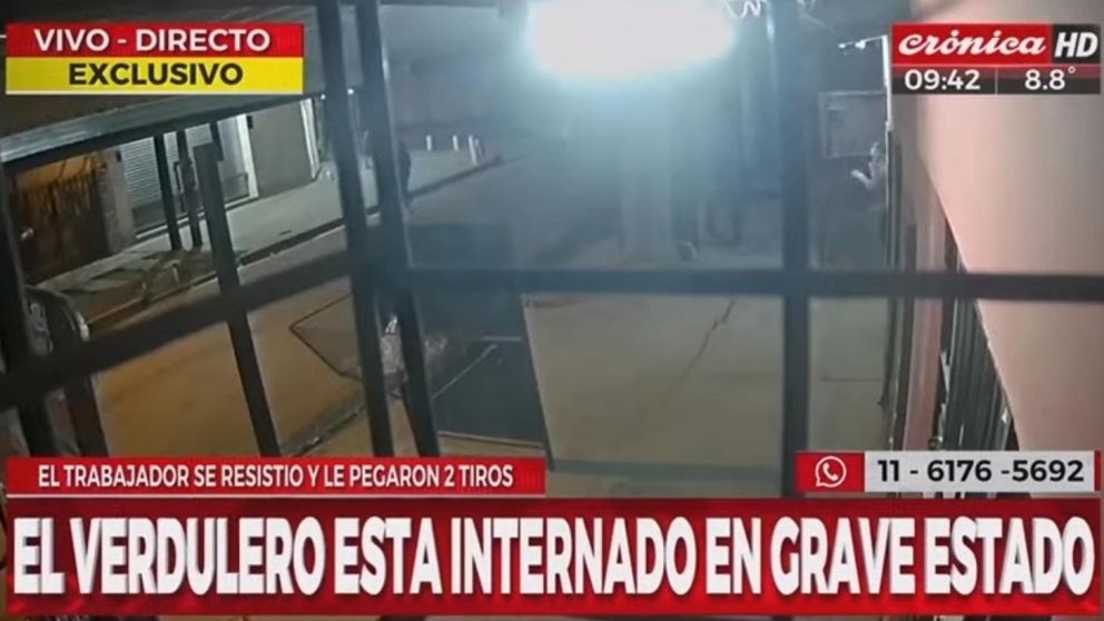 Juan Carlos Socata, de 55 años, se resistió al asalto y recibió dos disparos, uno a la altura del tórax y el otro en un muslo (Captura de pantalla).
