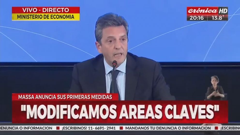 Sergio Massa habló por primera vez como "superministro" (Crónica HD).