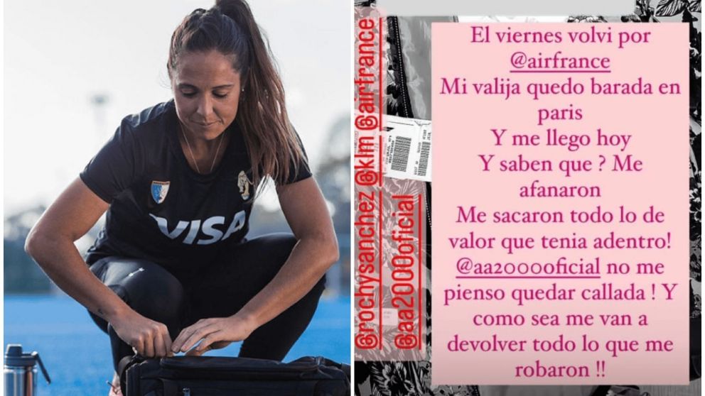 Fuerte descargo de la jugadora de Las Leonas sobre un robo (Instagram/@rochysanchez).
