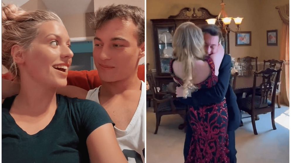 La joven y su novio revelaron que nunca se dieron besos y su historia se hizo viral (TikTok/@kaytlin.oneall).