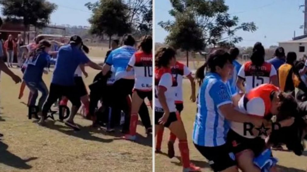El incidente quedó registrado en algunas filmaciones que se viralizaron por las redes sociales tras determinarse la suspensión del partido.