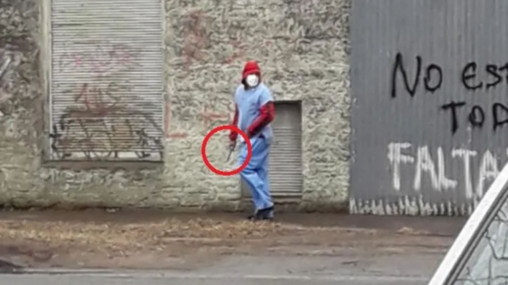 El ladrón vestido de enfermero cuando intentaba escapar (Gentileza Infocielo