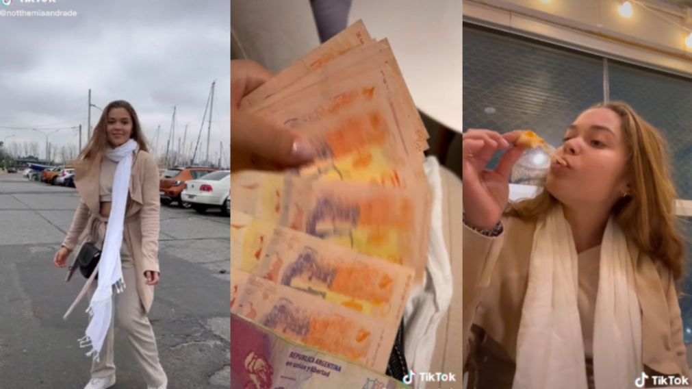 Mia Andrade, la influencer que comparti� en sus redes fragmentos de su visita a la Argentina (Captura de pantalla).