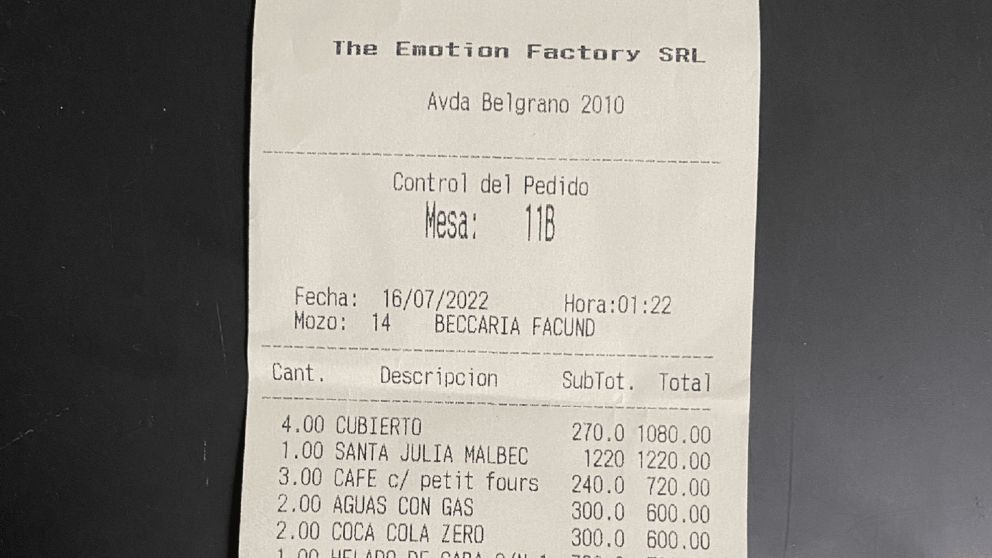 Fue a comer, pidió la cuenta y compartió su indignación: “Para que otros no comentan mi error”