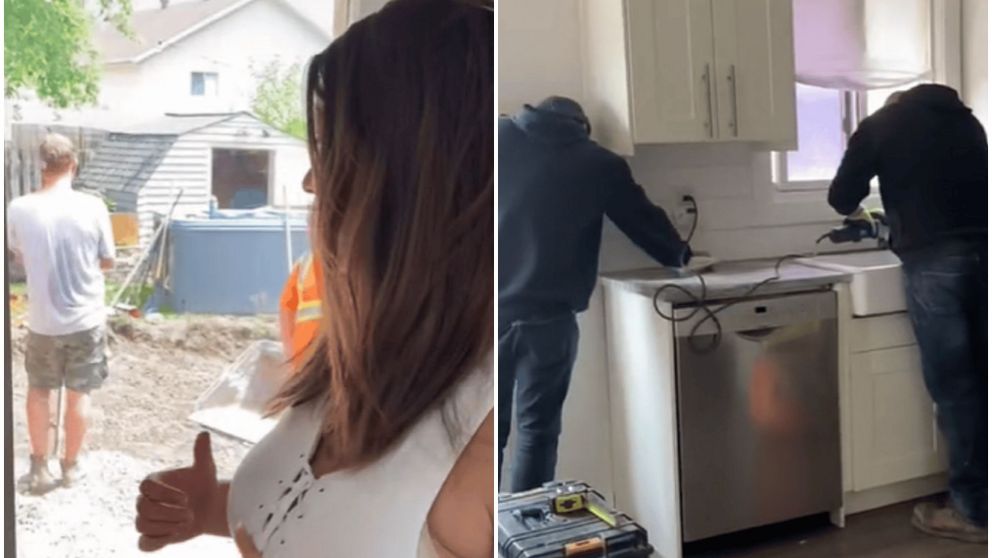 Obreros renovaron una casa equivocada y la reacción de la dueña se volvió tendencia (TikTok/@chloewaterz).