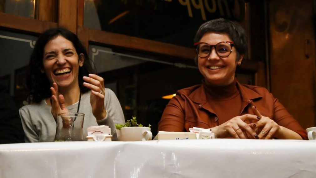 Paula Penacca y Gisela Marziotta durante su recorrida.